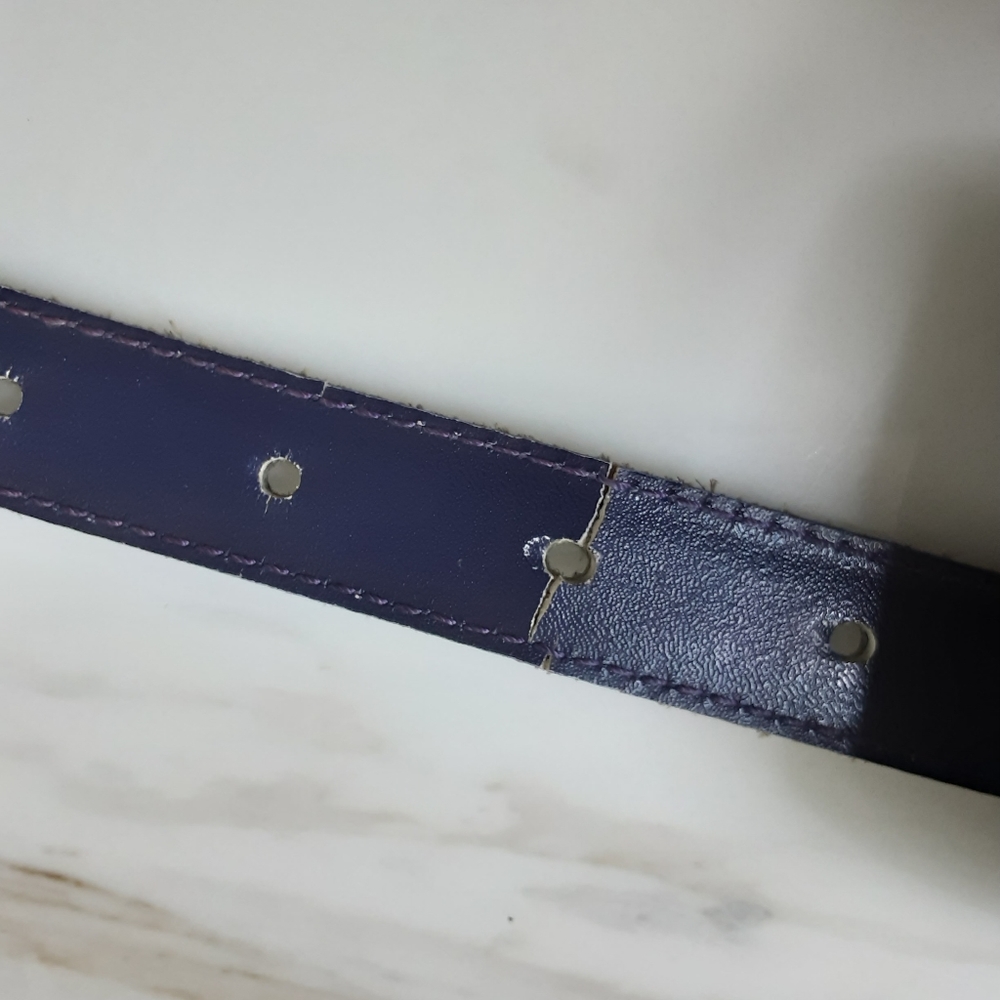 VTG R.O.C. PURPLE GENUINE LEATHER WAIST CLINCHER BELT M - Picture 5 of 6